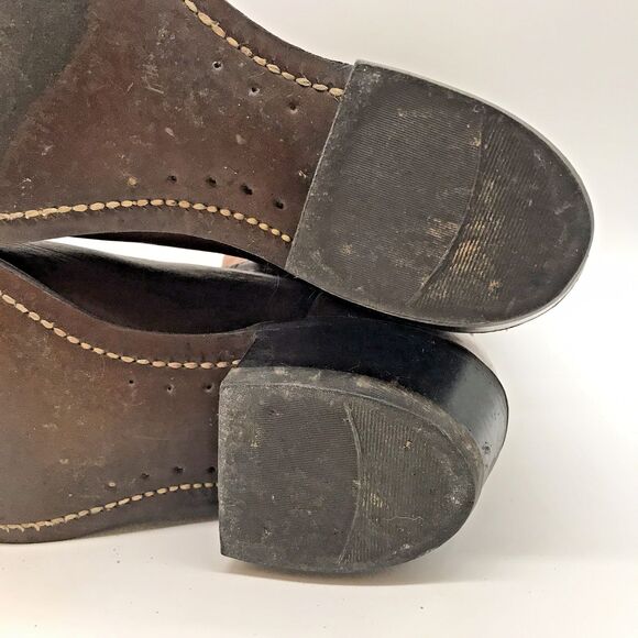 Vintage Brown Leather Cowboy Boots Men's 8D Western Footwear Made in the USA - Picture 10 of 10